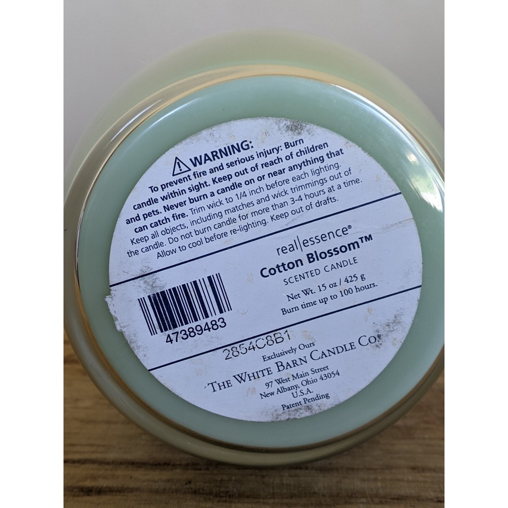 White Barn Candle/ Bath & Body Works COTTON BLOSSOM 15 OZ Jar Candle HTF! - Picture 2 of 8